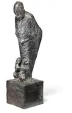 Hanne Varming, Woman with dogs, 1995, Patinated bronze