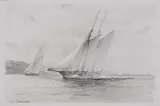 John Steven Dews, Medora/ Adela In The Solent, Pencil unframed