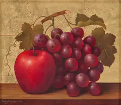Trisha Hardwick, Red And Gold, 2004, Oil on canvas board, with gold leaf