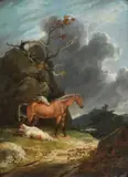 George Arnald, Horses And A Cow In A Stormy Landscape, 1808, Oil on canvas