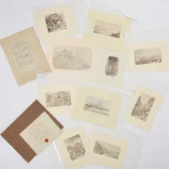 Ten Landscape Sketches And Two Letters by John Nott, Pencil and wash Various sizes, sold Apr 2024