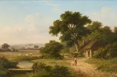 George Turner, Walnut Tree House, Barrow-On-Trent Near Derby, Oil on canvas