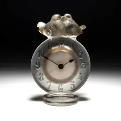 René Lalique, René Lalique (French, 1860-1945), An 'Antoinette' Clock, Designed 1931, glass, stencilled R