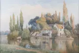 Edward Duncan, On The Upper Thames, 1859, Watercolour