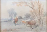 Thomas Sidney Cooper, Cattle In A Field, 1893, Watercolour