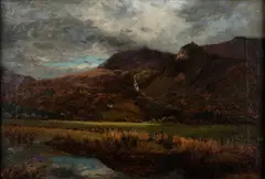 Marmaduke A. Langdale, Mountain Landscape, Oil on canvas