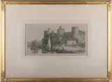 Henry G. Walker, A Pair Of Colour Etchings, Conway Castle And Landing Fish, Brixham, etchings sold