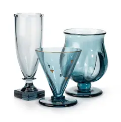 Kosta, Elis Bergh For Kosta, Three Blue Glass Vases, Circa 1930S, glass