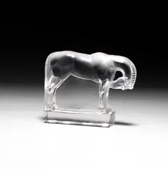 René Lalique, René Lalique (French, 1860-1945), A 'Cheval' Paperweight, Designed 1929, glass, mould-blown, frosted and polished, Marcilhac no