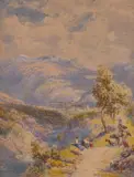 Charles Rowbotham, Pair Of Continental Mountain Lanscapes
