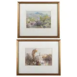Frank Wasley, Pair Of Landscape Sketches, One Inscribed Dartmoor, Watercolour, pencil and charcoal