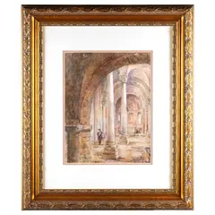 John Louis Petit, St Nicholas Church, Watercolour