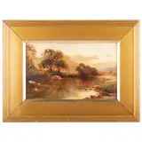 Ada Stone, River Landscape, Oil on board