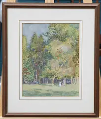 Garnet Ruskin Wolseley, Figures In A Woodland, watercolour