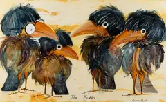 Rozanne Bell, The Beatles, Mixed media on board