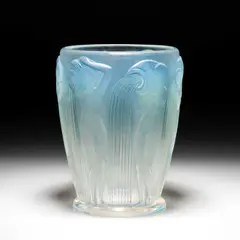 René Lalique, René Lalique (French, 1860-1945), A 'Danaïdes' Vase, Designed 1926, glass, heightened with blue staining, wheel-cut R