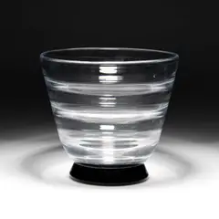 Orrefors, Simon Gate For Orrefors, An Optic Blown Vase With Black Glass Base, Circa 1930S, glass