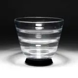 Orrefors, Simon Gate For Orrefors, An Optic Blown Vase With Black Glass Base, Circa 1930S