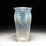 René Lalique (French, 1860-1945), A Large 'Ceylan' Vase, Designed 1924 by René Lalique, glass, press-moulded, frosted and polished with blue staining, wheel-cut R, sold Nov 2023