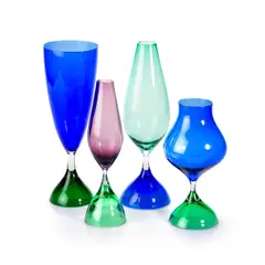 Kosta, Vicke Lindstrand For Kosta, Four Coloured Glass Vases, glass