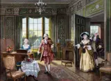 Charles Willis, "May We Intrude..." 18Th Century Interior Scene, Oil on canvas