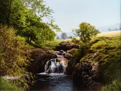 Michael James Smith, River Landscape In Wales, Oil on canvas