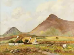 David Bond Walker, Irish Landscape, Big And Wee Bynyland From Tghe Head Road. County Down, Oil on canvas