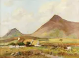 David Bond Walker, Irish Landscape, Big And Wee Bynyland From Tghe Head Road. County Down, Oil on canvas