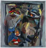 Hasan Hourani, Untitled (Face), oil on canvas
