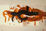 Rafa Nasiri, Composition, lithograph printed in colours with painted editions on handmade paper