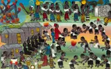 Mohamed Wasia Charinda, Unyagio Wa Kimakua (Initiation Ceremony), acrylic on canvas