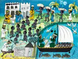 Mohamed Wasia Charinda, Gereza La Watum Wa Bagamoyo (At Bagamoyo Prison), acrylic on canvas