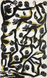 Mohamed Wasia Charinda, Abstract Of Connected Shetani, acrylic on canvas