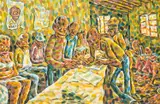 Lovemore Kambudzi, Stodart Police Station, oil on canvas