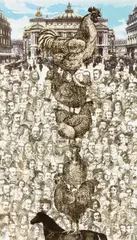 Peter Blake Ra, Paris - Chicken Act, screenprint on paper