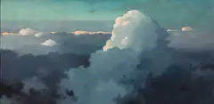 Cloudscape by Eric Sloane, oil on board, sold Dec 2023