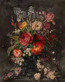 George Kewley, Still Life Of Flowers, oil on board