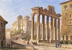The Forum, Rome by Jacob George Strutt, gouache, sold Oct 2023