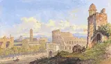 Jacob George Strutt, The Colosseum, Rome, gouache