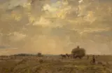 Herbert F. Royle, Harvest Time, oil on canvas