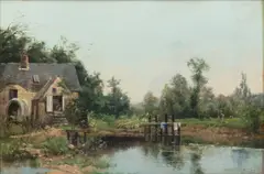 Maurice Levis, Le Mois D'Aout Au Moulin De La Vallais (Normandie), oil on panel