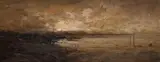 George William Whitaker, The Coast At Night, oil on panel