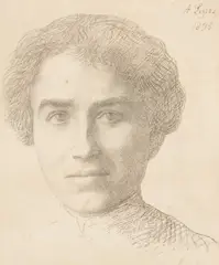 Alphonse Legros, Head Of A Woman, lithograph