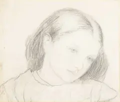 Walter John Newstub, (i) PORTRAIT OF A GIRL; (ii) HEAD OF A WOMAN IN PROFILE (i), pencil