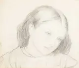 Walter John Newstub, (i) PORTRAIT OF A GIRL; (ii) HEAD OF A WOMAN IN PROFILE (i), pencil