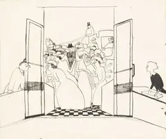 John Nash, The Opening, pen and Indian ink on paper