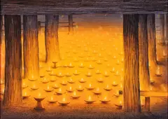 Chatchawan Rodkongtan, Lanna Candles, acrylic on canvas
