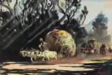 Gideon Devapriam Thyaga Raj, (i) HAYCART; (ii) OXEN DRAWN CARTS (i), gouache and watercolour each: