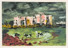 John Piper, Carew Castle, lithograph