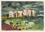 Carew Castle by John Piper, lithograph, sold Oct 2023
